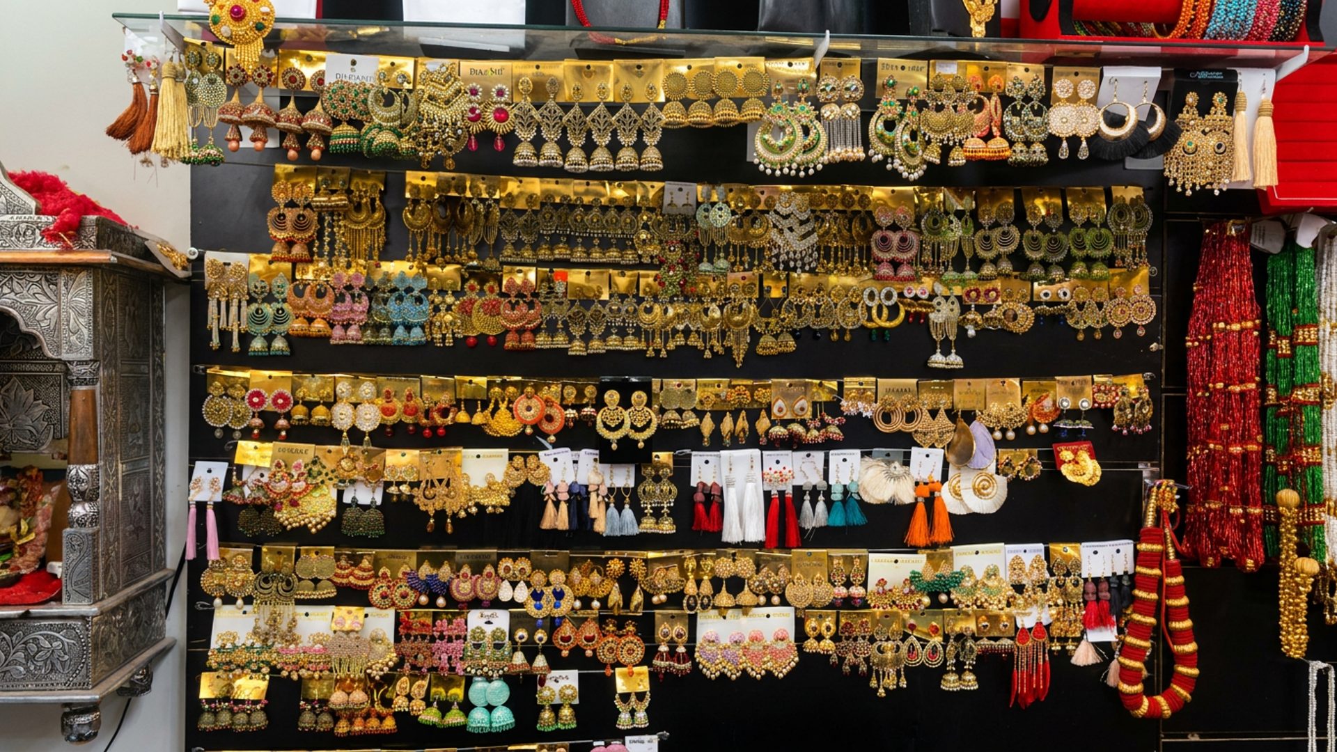 Jewelry and accessories in store